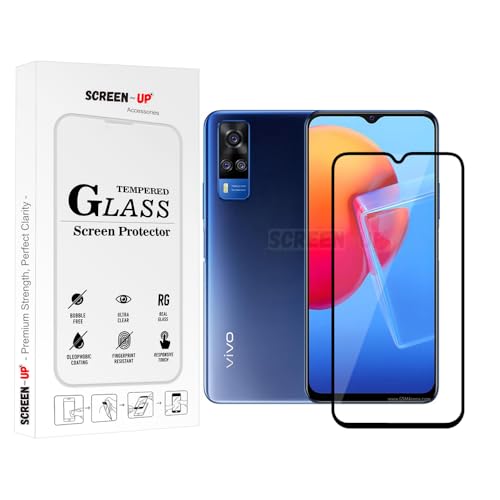 Image of ScreenUp Tempered Glass For Vivo Y51a - Ultra Clear, 9H Scratch Resistant, Full Coverage, Easy Install Screen Protector
