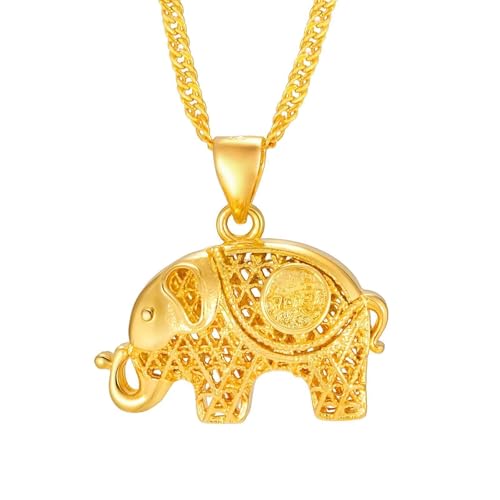 Colliers pendentif éléphant en cuivre plaqué aux finitions soignées