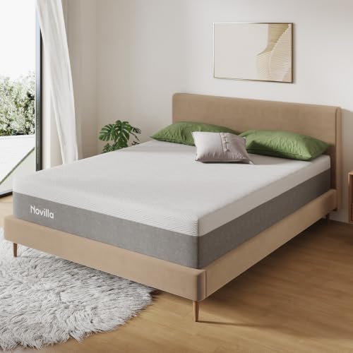 Image of Novilla Bliss Mattress Twin, 6-Inch Gel Twin Size Memory Foam Mattress in a Box for Cool Night Sleep & Pressure Relief, Two Foam Layers for Spinal Alignment, CertiPUR-US Certified, Medium Firm Feel