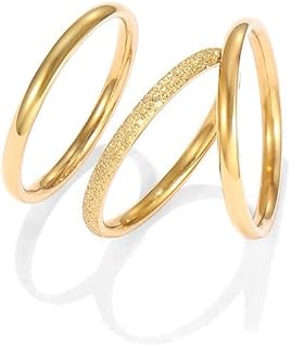 Q&D&S ゴールドスタッキングリング レディース 14Kゴールドメッキ ナックルステンレススチールリングセット 結婚式 デートリング スタッカブルステートメントリング