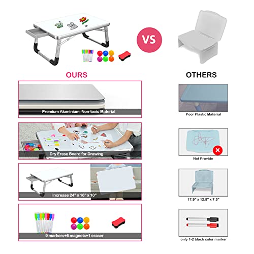 Laziiey Lap Desk Kids Dry Erase Board For Kids Art Table Foldable Play Table For Toddler Drawing Activity Homework (24" X 16") #TOP5