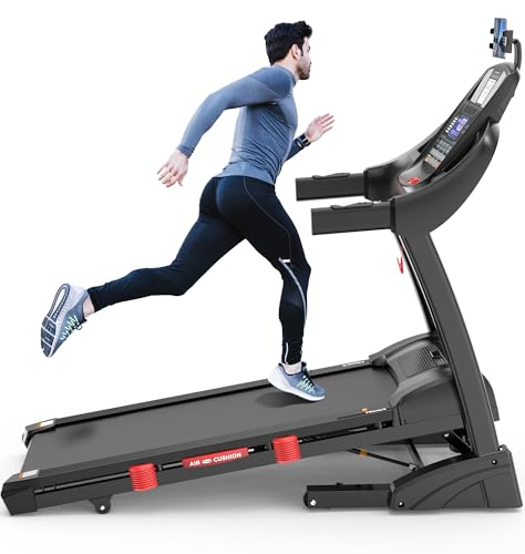 Image of 5HP Foldable Treadmill w / 300lb Capacity, 15% Auto Incline Treadmill, Smart APP w /Training Course