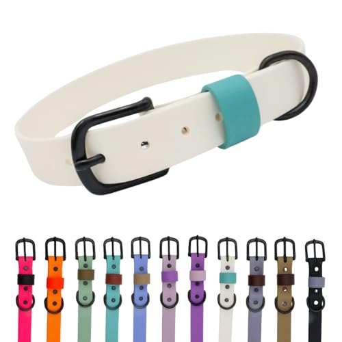 Collier pour chien imperméable taille XL blanc, boucle turquoise anti-odeurs - 2