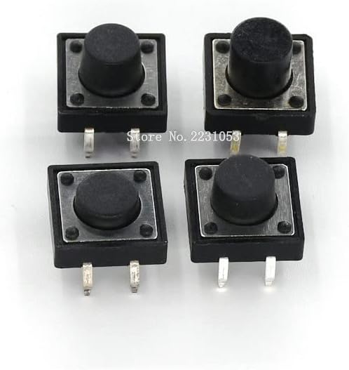 20PCS DIP Tactile Switch 4Pin Push Button Self Reset | 20PCS 12x12mm 4-Pin Tactile Push Button Switches, Self-Reset, Heights: 5/7/8/9mm(12x12x7)