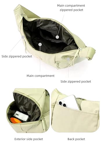 Image of WildHorn Nylon Shoulder Sling Bag for Women | Lightweight Crossbody Travel Bag with Multiple Zipper Pockets | Everyday Casual Handbag with Adjustable Strap (30 x 28 x 10 cm)