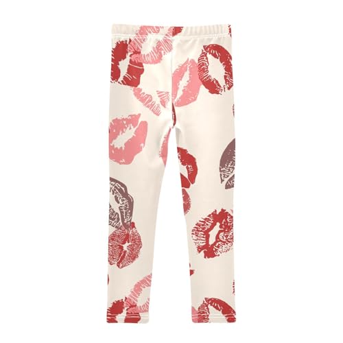 Girls Leggings Kiss Print Lips Valentine Day Toddler Girls Clothes Leggings for Girls Toddler Girls Leggings 3-4T2