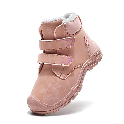 FLIOZY Kids Snow Boots Boys Girls Winter Warm Lined Hiking Walking Boots Outdoor Non-Slip Trekking Shoes Ankle Boots