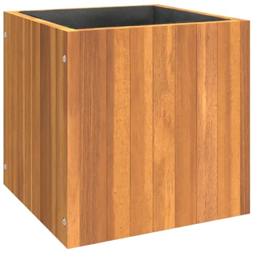vidaXL Garden Planter 35x35x35 cm - Solid Acacia Wood Flower Pot/Planter Box for Indoor/Outdoor Use - Brown, Durable and Sturdy
