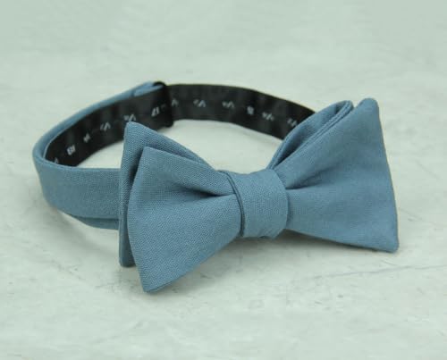 Image of Mens Solid Linen Ties - Slim Pattern Necktie for Men Wedding Groomsmen
