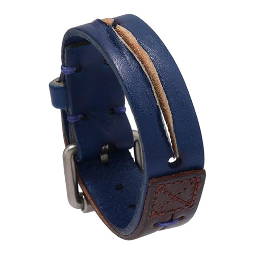 Punk Rock Retro Adjustable Belt Buckle Wristband Split Design Pu Leather Cuff Bracelet - Main Image