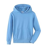 Spring&Gege Youth Solid Pullover Sport Hoodies Soft Kids Hooded Sweatshirts for Boys and Girls Acid Blue Size 7-8 Years