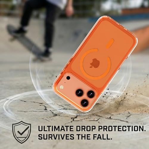 Image of Crystal Orange Magnet Case for iPhone 17 Pro Max, Premium Polycarbonate, Ultra Strong Magnets, 360 Drop Protection, Raised Camera Protection, MagSafe Compatible