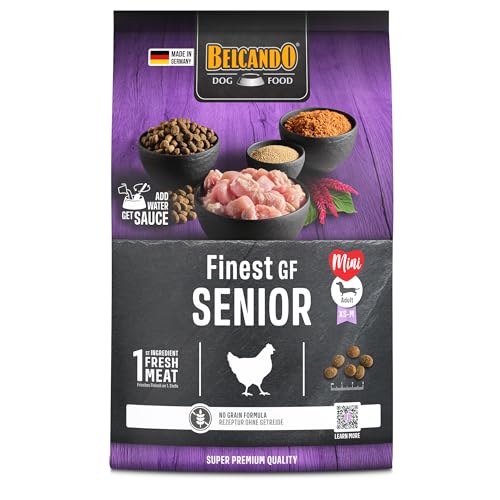 Belcando Finest GF Senior [4 kg] getreidefreies Hundefutter | Trockenfutter für empfindliche ältere Hunde | Alleinfuttermittel für Hunde ab 1 Jahr