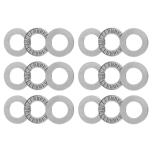 sourcing map Nta1018 Rodamientos de Agujas de Empuje con Arandelas 5/8 de Diámetro Interior 1-1/8 de Diámetro Exterior 5/64 de Ancho 6 Uds