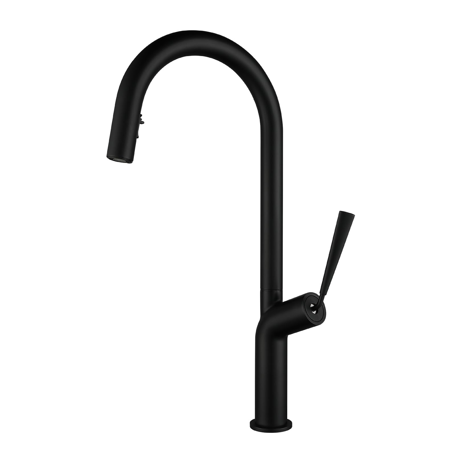 ZYCHSJXA Kitchen Taps with Pull Out Spray Black Sink Faucet, Water Tap Head 360 Swivel Sprayer Gooseneck Spout
