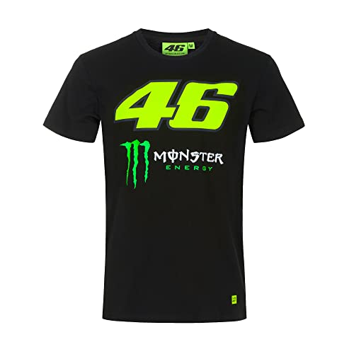 Valentino Rossi Camisetas Monster Energy,Hombre,XXL,Negro