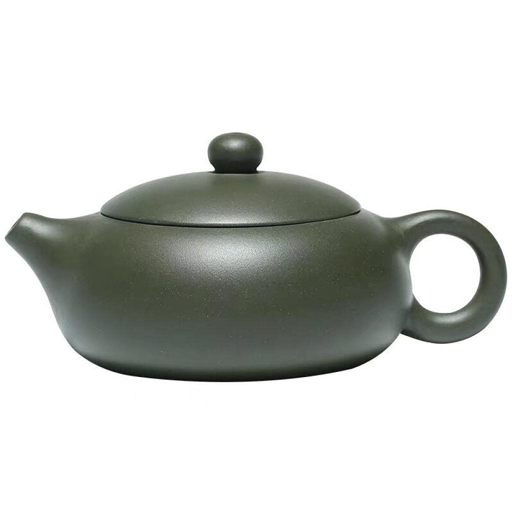 Tetera Juego De Té Teapot Tetera De Té Tea Kettle Tetera De Arcilla Púrpura Hecho A Mano Arcilla Verde Plana Xishi Tetera Doméstica 190Ml Tazas De Utensilios De Té Para Beber Té