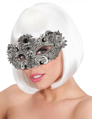 W WIDMANN MILANO Party Fashion - Máscara de ojos Noblesse, con purpurina y piedras preciosas, accesorio, veneciana, baile de máscaras