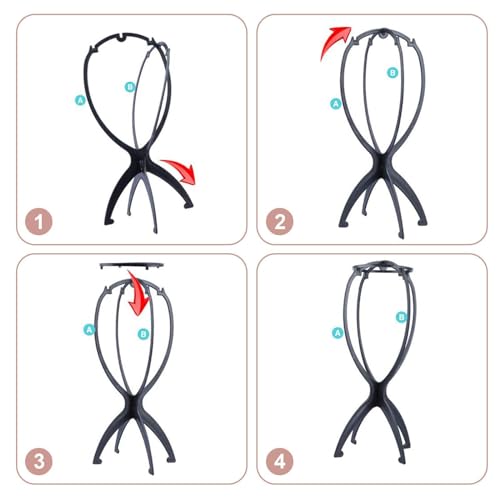 3 Stück Perückenständer, Perückenkopf, Wig Stand, Wig Head, Perückenhalter, Perrückenkopfe, Perrückenkopfhalter, Hutständer, Perückenkopf mit Ständer, Perücken Zubehör, Ideal zum Trocknen der Perücke
