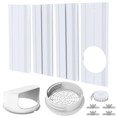 Ninyoon Klimaanlagenfenster Vent -Kit -Siegel - für 13 cm & 15 cm Abgasschlauch für 43-140 cm vertikales und horizontales Fenster, Klimaanlagen...