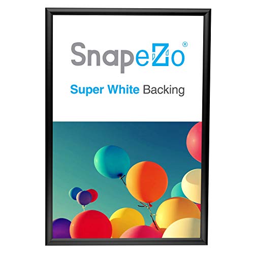 Snapezo Poster Frame 20X30 Inches, Black 1 Inch Aluminum Profile, Front-Loading Snap Frame, Wall Mounting, Sleek Series #TOP30