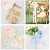 TONIFUL 4 rullar beige chiffongband, 3,8 cm × 5,5 m sidentygband för presentförpackning, bröllopsfestdekorationer, blombukett, presentförpackning, DIY rosetter #5