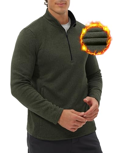 Image of Pioneer Camp Quarter Zip Fleece Pullover Men Lightweight Outdoor Layer | 1 /4 Zip Jacket, Anti-static, Anti-pilling, Soft Microfleece, Zipper Pockets, Hiking, Camping, Golf, Casual Daily wear