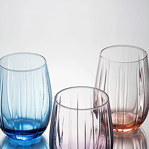 Set de 4 vasos de vidrio color morado 13 oz miniatura 4