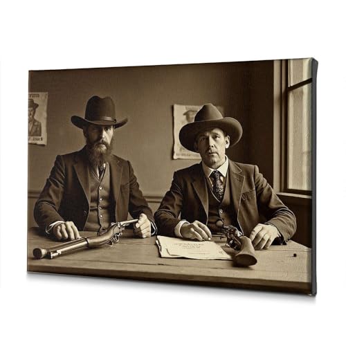 Tableau décoratif sur toile pour le salon cowboy pistolet 40x60