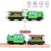 Battery Operated Locomotive Train Set for Wooden Train Tracks,Powerful Engine Train Vehicles Train Electric Remote Control Cars with Light&Sound Train Toy Gift for Kids Toddler