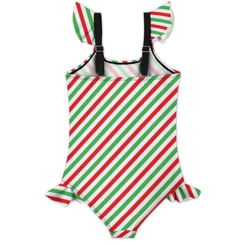 Girls One Piece Swimsuit Polka Dots Ruffles Swimwear Bathing Suits 3-12 Years2