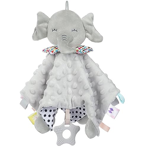 BABYZOCO Doudou Bebe, Manta de Seguridad para Bebés, Mantita de apego bebé, Dudus Bebe, Toalla para bebés, Mantita de apego bebé, Regalos Bebes, 100% Poliester, 26x27cm, Diseño Elefante