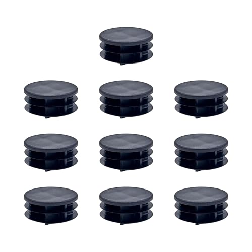 Image of Outwater Plastic 1-3 /4 inch Dia. Round Insert End Caps for Tubing, Finishing Plug for Round Tubing Chair Glide, Floor Protector, Fits Multi Gauge Tubing, USA Made, 10 Pack