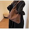 VNDUIFH Wildleder-Hobo-Tasche, lässige Tasche für Damen, braune Wildledertasche mit integrierter Kleiner Tasche, Wildleder-Einkaufstasche, Einkaufstaschen für Damen (Coffee) #2