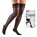 Truform Women's 8-15 mmHg Sheer Thigh High Compression Stockings, Black, Medium