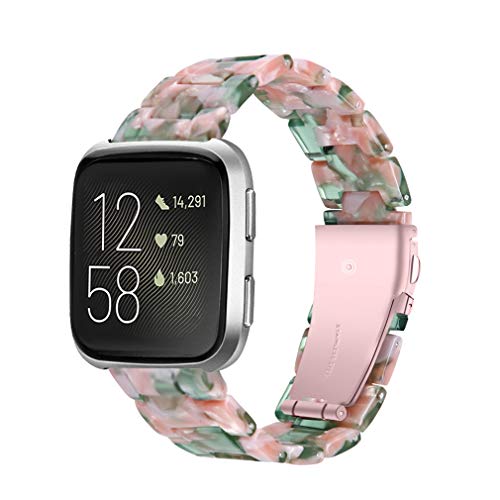 Uhrenarmbänder Für Fitbit Versa 2,Miya Resin Ersatzarmband Armband Faltschließe Armband Damen Herren Armband WatchBand für Fitbit Versa/Versa 2 /