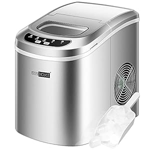 VIVOHOME Electric Portable Compact Countertop Automatic Ice Cube Maker Machine with Hand Scoop and Self Cleaning…