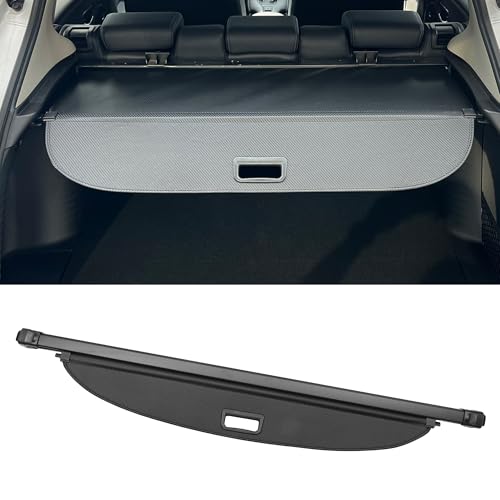 Motoforti Car Trunk Retractable Cargo Cover for Cadillac XT5 2017-2024 Rear Trunk Parcel Shelf Luggage Security Shield Shade, Canvas, Black Carbon Fiber