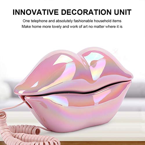 Teléfono con diseño de labios GOWENIC, fijo y con cable miniatura 3
