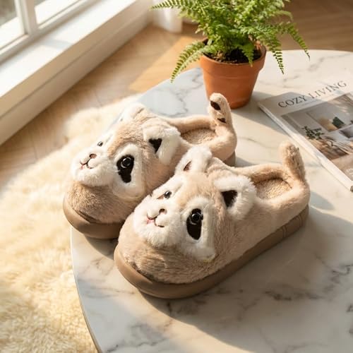 Image of VRITRAZ Women's Comfort Slip On Closed Toe Warm Winter House Clog Indoor Slipper with Cute Print and Degins