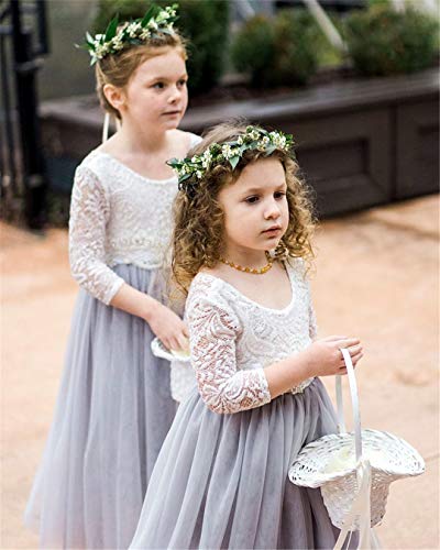 Image of 2Bunnies Girl Peony Lace Back A-Line Straight Tutu Tulle Party Flower Girl Dress