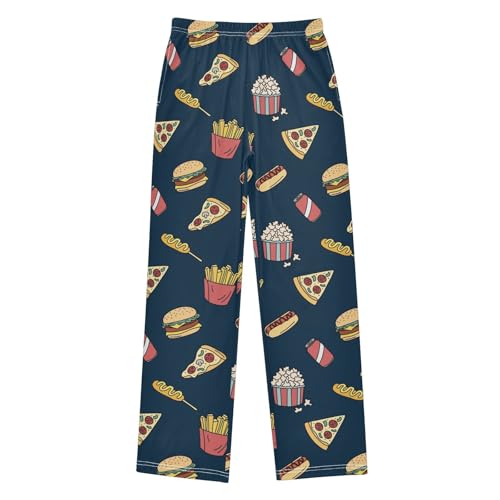 Boys' Pants Fast Food Pizza Long Bottoms Jogger Pants Elastic Waist Trousers with Pockets S-XL