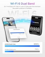 【A329S 2CH+HK6 Kit】 VIOFO A329S 2CH 4K 60FPS Dashcam vorne hinten, 4K + 2K Dual Dashcam Auto, Upgraded Energiespar-Parkmodus, Wi-Fi 6 u. App Steuerung – Ansicht 5