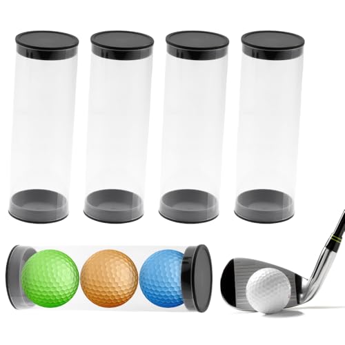 TWZKXC 5 Pack Clear Tube Golf Ball Storage Case Golf Barrel Clear Tubes Portable with Caps Golf Ball Cases for Home Store Display Use Thickened Material 1.8 Inch