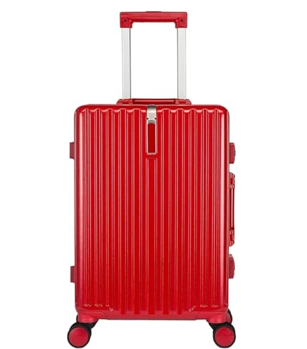 Business Travel Luggage Lightweight and Tough Cabin Suitcase Lightweight ABS Carry-on Hand Luggage 4 Spinner(Rosso 20 inches)