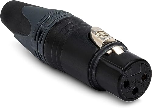 Fiche femelle nouvelle génération 3 poles NEUTRIK corps noir contacts argent