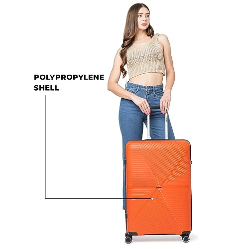 Image of Stony Brook by Nasher Miles Axis Hard-Sided Polypropylene Check-in Luggage Orange 28 inch |75cm Trolley Bag