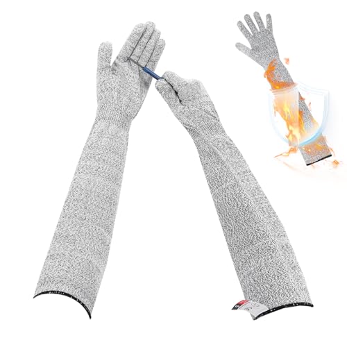 ShinherYee Guard Gloves Gardening, Level 5 Cut Resistant Gloves With Long Arm Sleeves, 55CM Cut Proof Glove, Anti Cut Long Gardening Glove for Women and Men