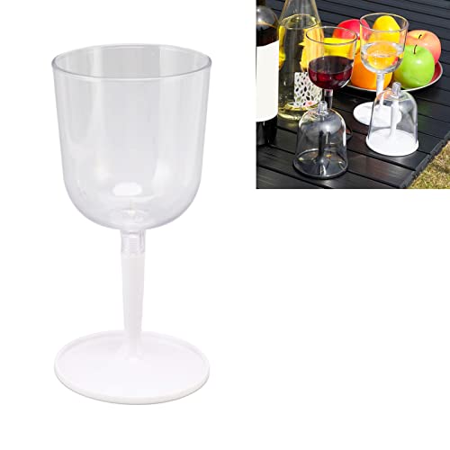 TOPINCN Portable Detachable Wine Glass, Keeps Drinks Cool Beautiful Travel Wine Glasses Clear for Outdoor (White) - Image 3