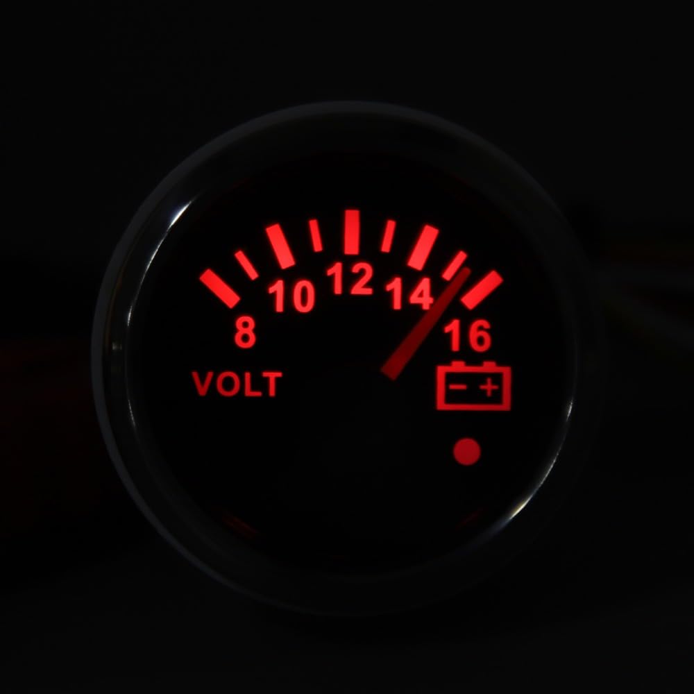 2 Inch Pointer Voltage Gauge Universal Waterproof Boat Voltmeter Backlight DC Voltage Gauge for Fishing Boats RV Yacht Ship(WS)